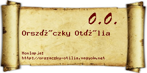 Orszáczky Otília névjegykártya